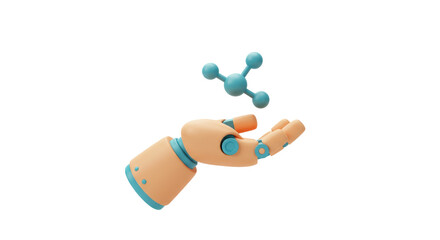 Isolated Robotic Hand Holding Molecule