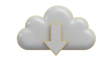 Isolated Cloud Download Symbol