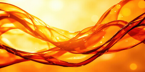 Abstract Orange and Yellow Swirls Flowing, abstract swirls of orange and yellow paint or ink, creating a warm, dynamic pattern.