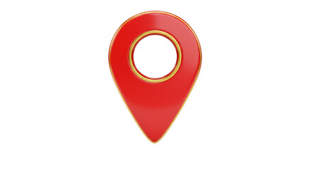 Isolated Red Glossy Map Pointer Location Pin