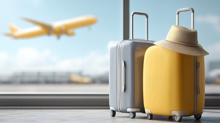 Travel Luggage at Airport Departure