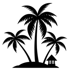Fototapeta premium silhouettes of palm trees