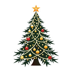 Obraz premium christmas tree on white background