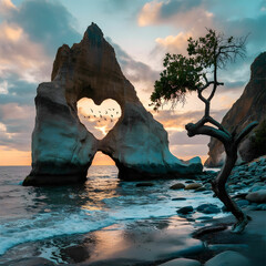 sunset in the mountains