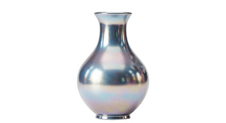 Isolated Iridescent Vase with Pearlescent Sheen