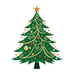 Obraz premium christmas tree on white background