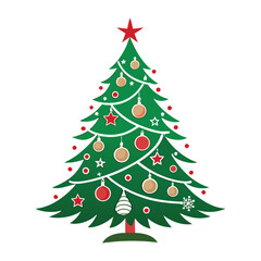 Fototapeta premium christmas tree on white background