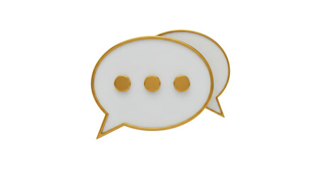 Isolated Two Speech Bubbles with Dots