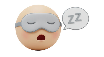 Isolated Sleeping Emoji with Zzz Bubble