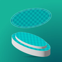 Shape Podium Checkerboard Design Creative