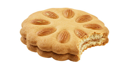 Isolated Almond Cookie with Bite