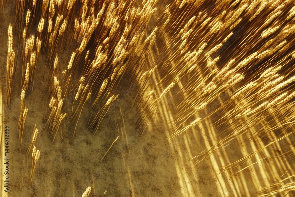 Leinwandbilder golden wheat stalks underwater, creating a mesmerizing, abstract pattern of light and shadow.