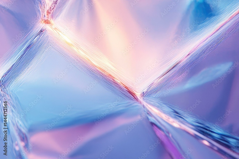 Poster Abstract image with pastel colors, iridescent texture, and lines creating a dynamic composition.