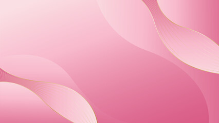 Elegant pink luxury background with golden wavy lines. Suitable for beauty design, templates, banners, cards, covers, awards, sales, events, websites, pages and more