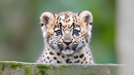 Obraz premium Adorable leopard cub