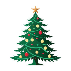 Obraz premium christmas tree on white background