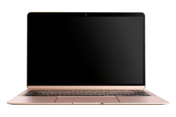 Laptop display in modern office setting