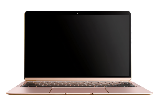 Laptop display in modern office setting