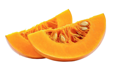 pumpkin slices isolated on white background