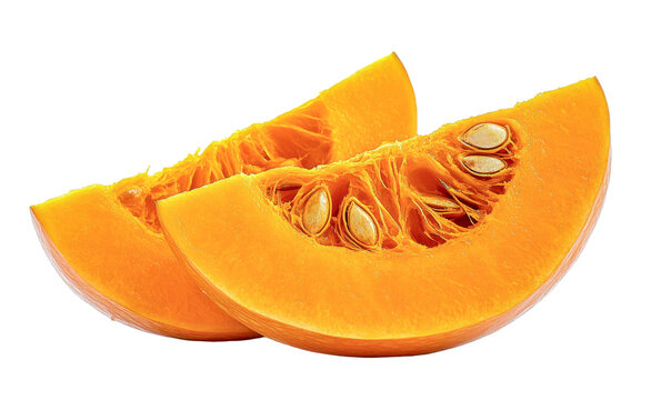 pumpkin slices isolated on white background
