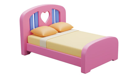 Isolated Pink Doll Bed