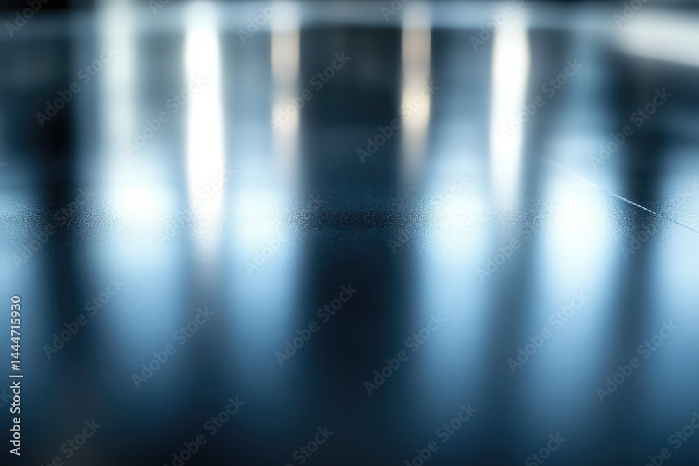 Aufkleber Abstract image of blurred reflections on a dark, glossy surface, creating a sense of depth and mystery.