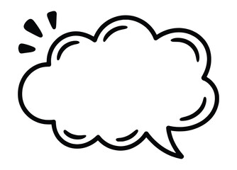 Hand drawn speech bubble vector illustration dialogue cloud conversation box