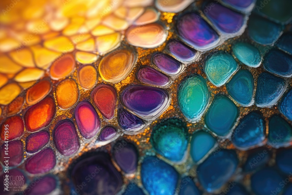 Aufkleber A vibrant close-up showcases a mesmerizing array of colorful, glossy pebbles arranged in a gradient pattern.