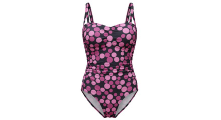 Isolated Retro Polka Dot One Piece Swimsuit