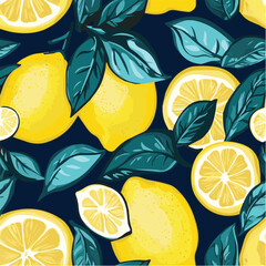 Vector illustration seamless pattern of lemon abstract concept