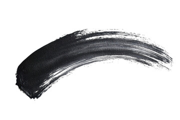 Bold black watercolor brush stroke isolated on white background perfect for artistic or creative design projects