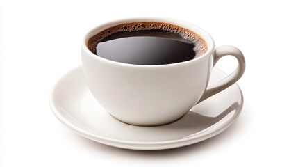 White cup black coffee, studio, beverage, background white