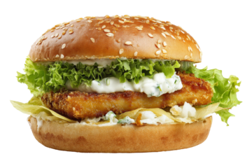 Delicious chicken burger fast food joint food