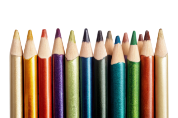 Studio photography of colorful pencil tips