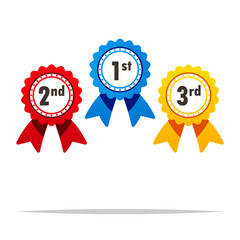 Winner ribbon award badge vector isolated illustration