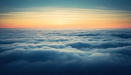 Fototapeta premium Serene misty horizon with soft cloudlike tones and gradient sky