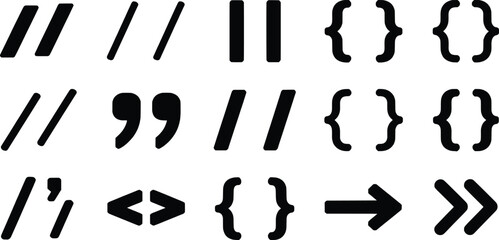 Various black punctuation marks and symbols isolated on white background vector illustration
