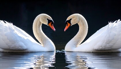 Fototapeta premium two swans on the lake