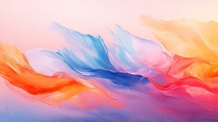 Vibrant Abstract Painting Featuring Bright Colors and Dynamic Brushstrokes Evoking Joy and Creativity