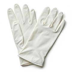 Latex gloves on white background
