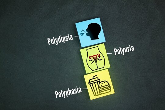 Symptoms of DKA to Look Out For Excessive thirst, urination, and appetite are known as the &ldquo;three Ps&rdquo; of diabetic ketoacidosis ie polydipsia, polyuria, and polyphasia. three Symptoms of Type 2 Diabete