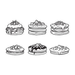 Elegant Pancakes Illustration with Butter and Syrup