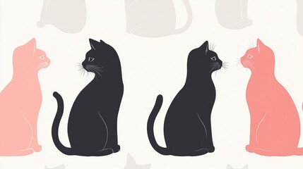 Three Playful Cats Sitting in a Row with Soft Expressions Against a Bright White Background Displaying Charm