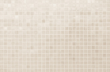 Cream light ceramic wall chequered and floor tiles mosaic background in bathroom, kitchen. Design pattern geometric with grid wallpaper texture decoration pool. Simple seamless abstract surface clean.