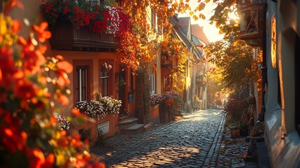 Charming Cobb Road Lined with Vibrant Wildflowers Under a Clear Blue Sky Evoking Peaceful Countryside