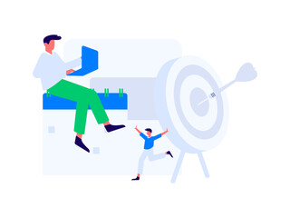 Virtual characters social communication concept business flat vector hand drawn illustration
