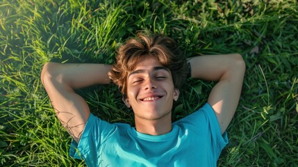 a young man relaxing