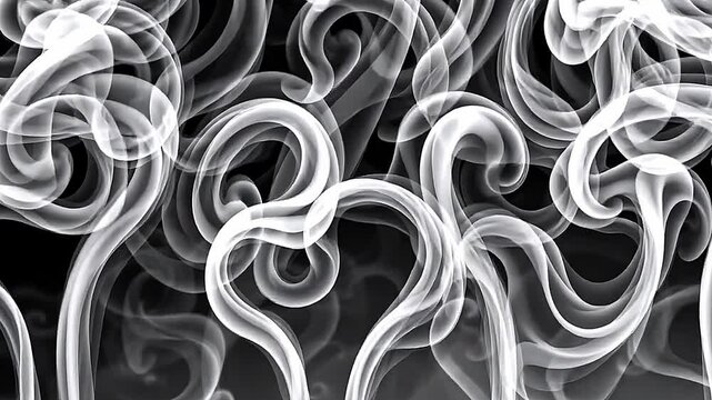 Ethereal Smoke Patterns in Black Background, Abstract Design for Artistic and Creative Applications in Photography and Digital Media