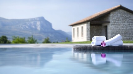 Calm water house scene
