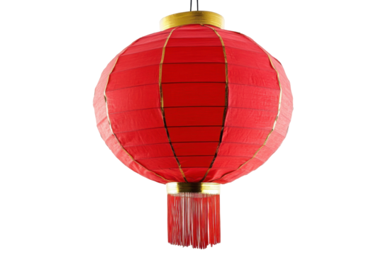 Traditional Chinese red lantern illustration in PNG format ideal for cultural celebrations and seasonal decorations